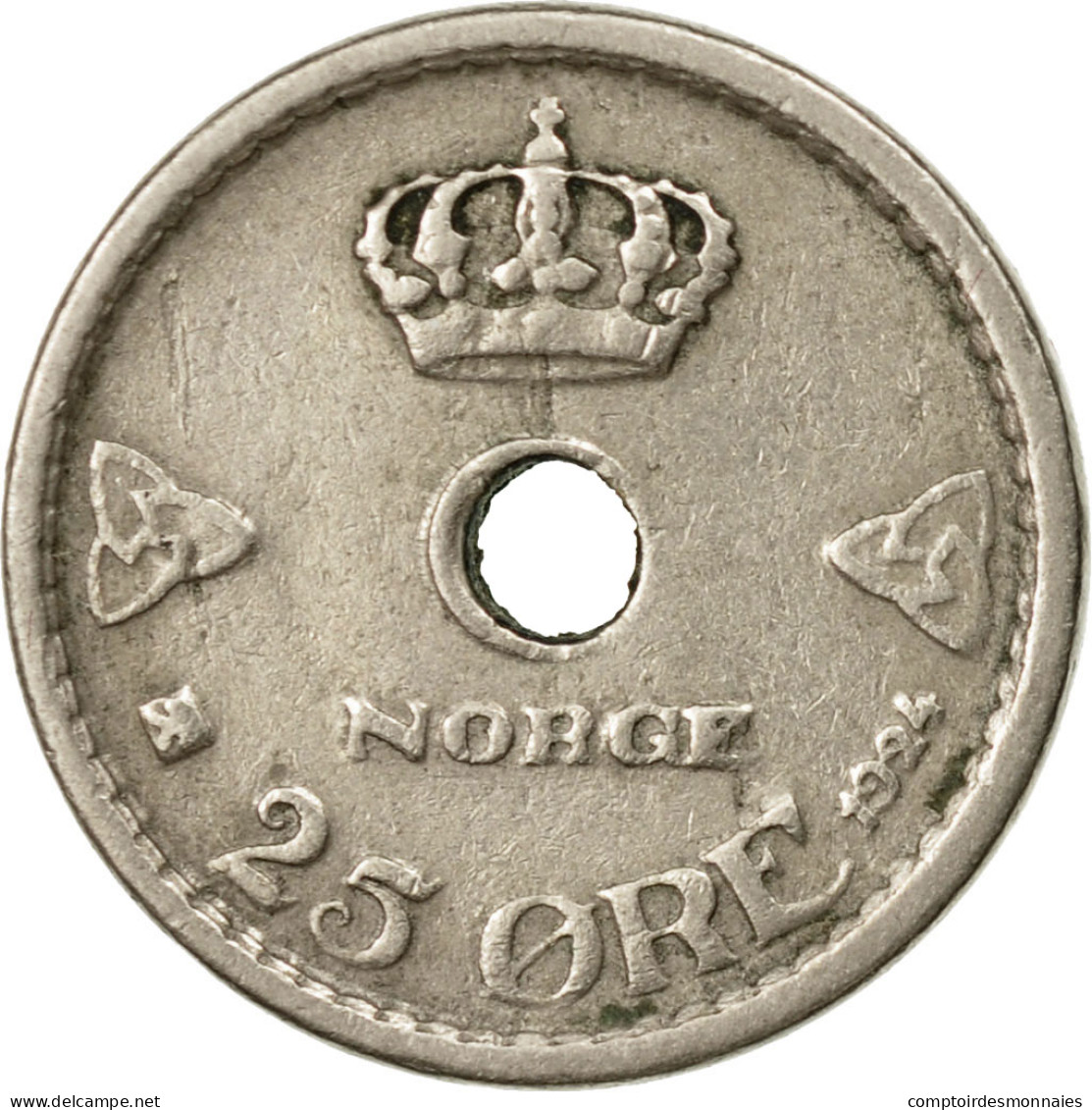 Monnaie, Norvège, Haakon VII, 25 Öre, 1924, TTB, Copper-nickel, KM:384 - Norvège