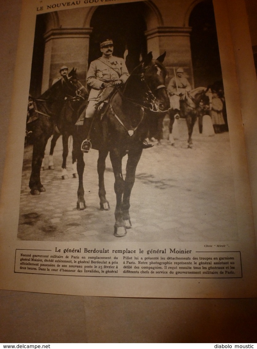 1919 LE MIROIR: Agram(Yougo-slavie;Douvres-Ostende;Weimar;Wimy et son charbon;Valenciennes;Hydravion NCI;etc