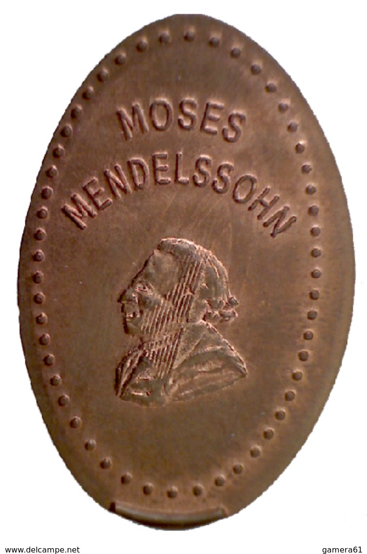 01331 GETTONE TOKEN JETON ELONGATED PENNY MOSES MENDELSOOHN - Pièces écrasées (Elongated Coins)