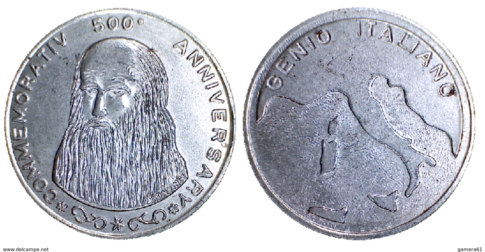 05182 GETTONE TOKEN JETON COMMEMORATIVE LEONARDO DA VINCI GENIO ITALIANO - Other & Unclassified