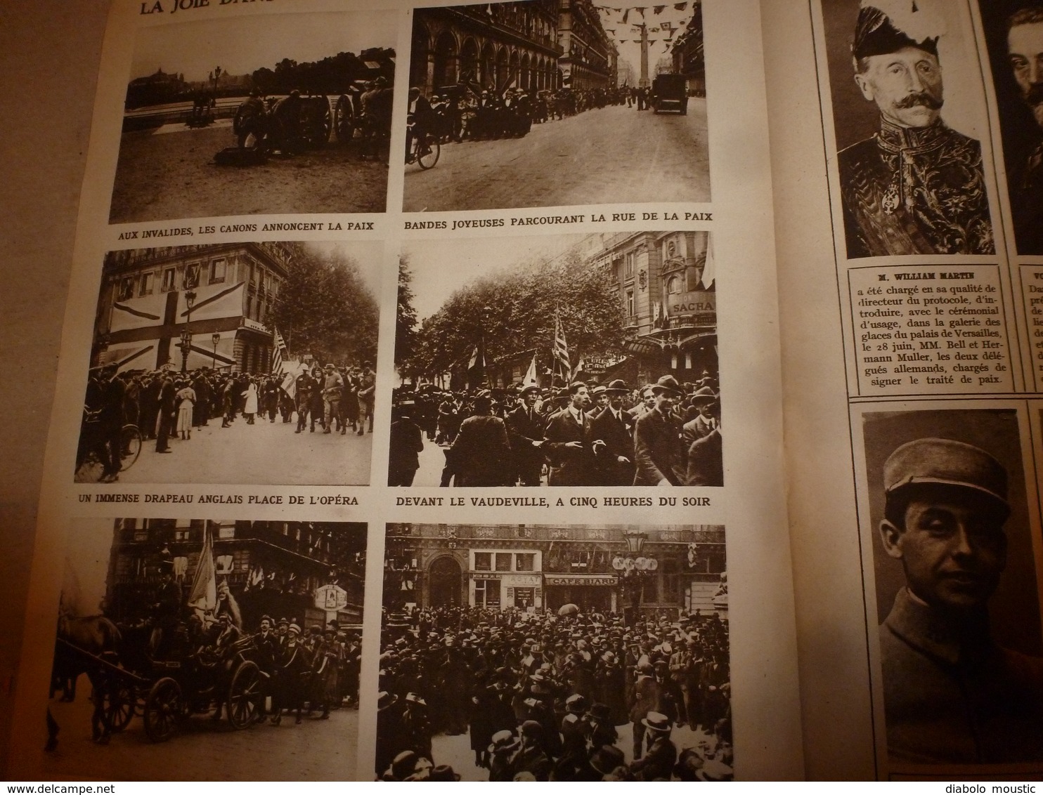 1919 LE MIROIR:Pendant signature du traité à Paris ,Francfort-sur-le-M encerclé;Une brave baleine trompe les anglais;etc