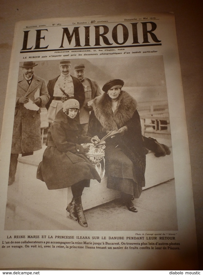 1919 LE MIROIR:Bizarre;Reine Marie Inaugure Nouvel ORIENT-ESPRESS;Retour Des Danois Du SCHLESWIG;Anzacs à London;etc - Francese