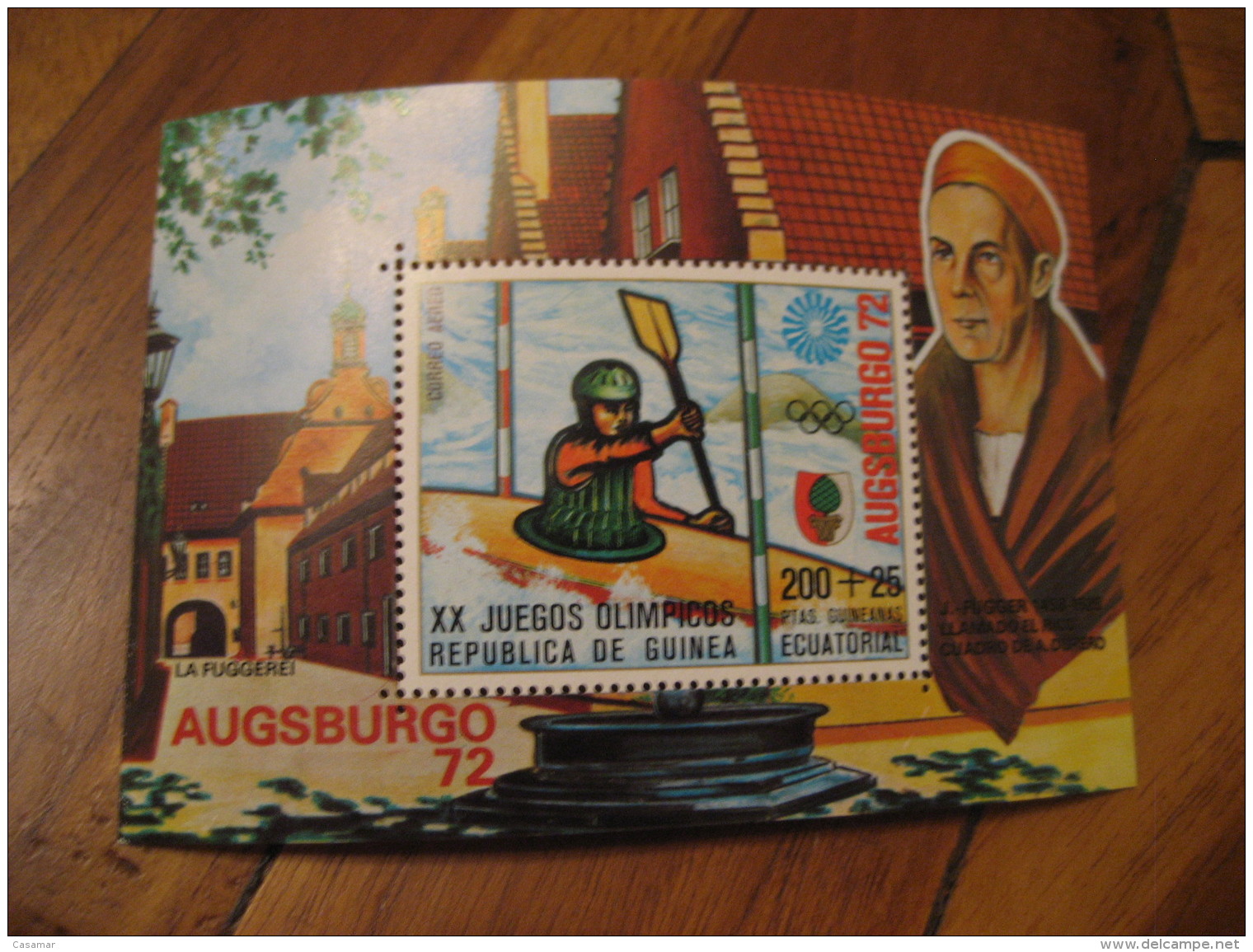 AUGSBURG Munich 1972 Olympic Games Olympics ** Unhinged Air Mail Bloc GUINEA ECUATORIAL Canoeing Canoe Rowing - Kanu