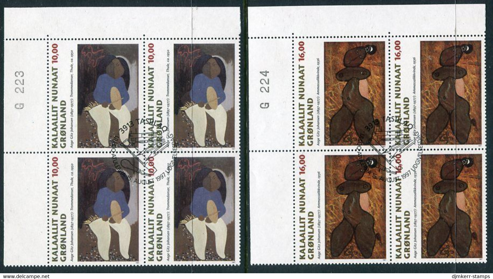GREENLAND 1997 Gitz-Johansen Centenary  In Used Blocks Of 4.  Michel 310-11 - Used Stamps