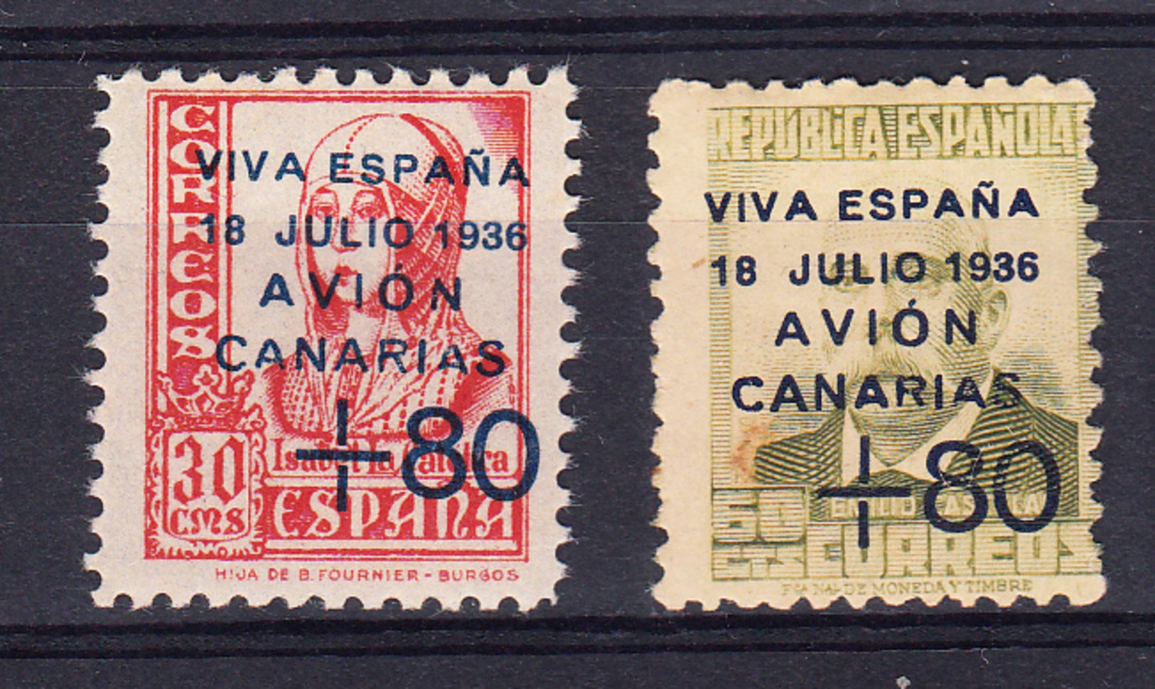 ESPAÑA 1937.CANARIAS EDIFIL Nº 15 + 16  NUEVOS SIN CHARNELA.SES073 - Emisiones Nacionalistas