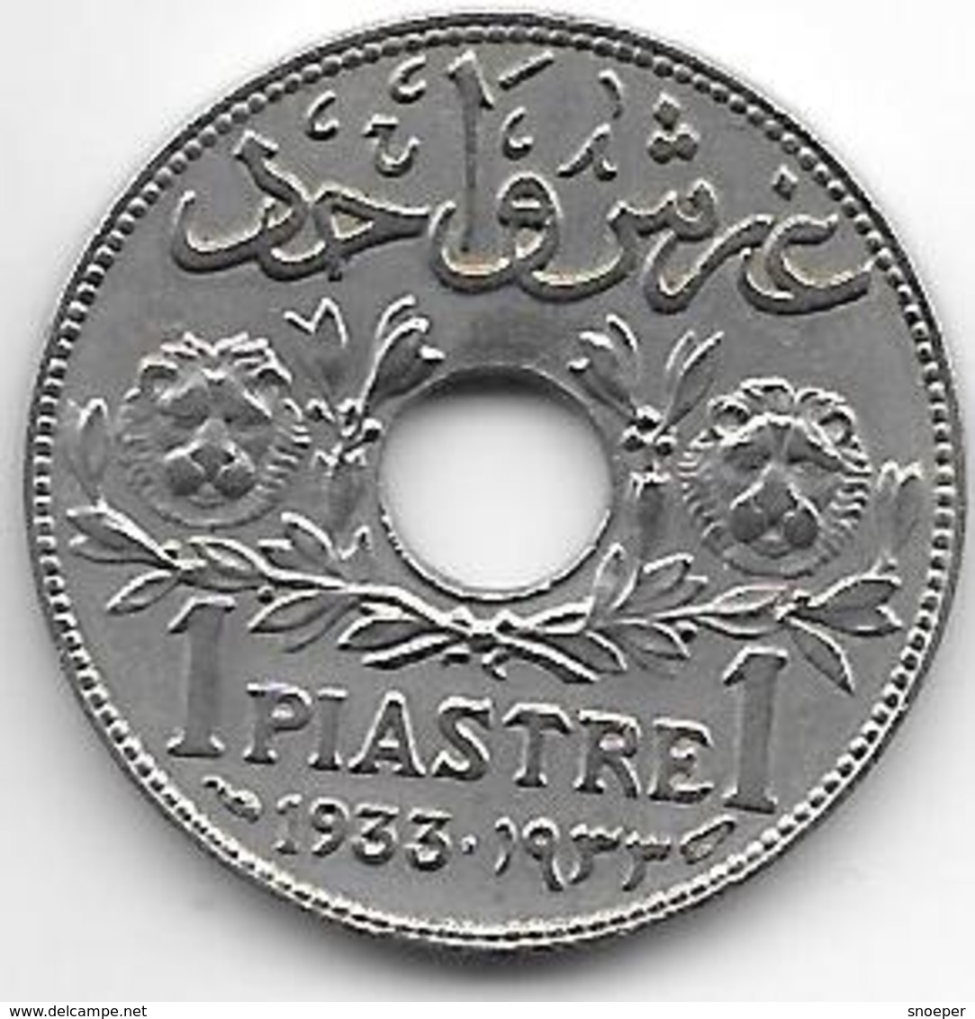 *syria 1 Piastres 1933  Km 71  Xf++  !!!! - Syrië