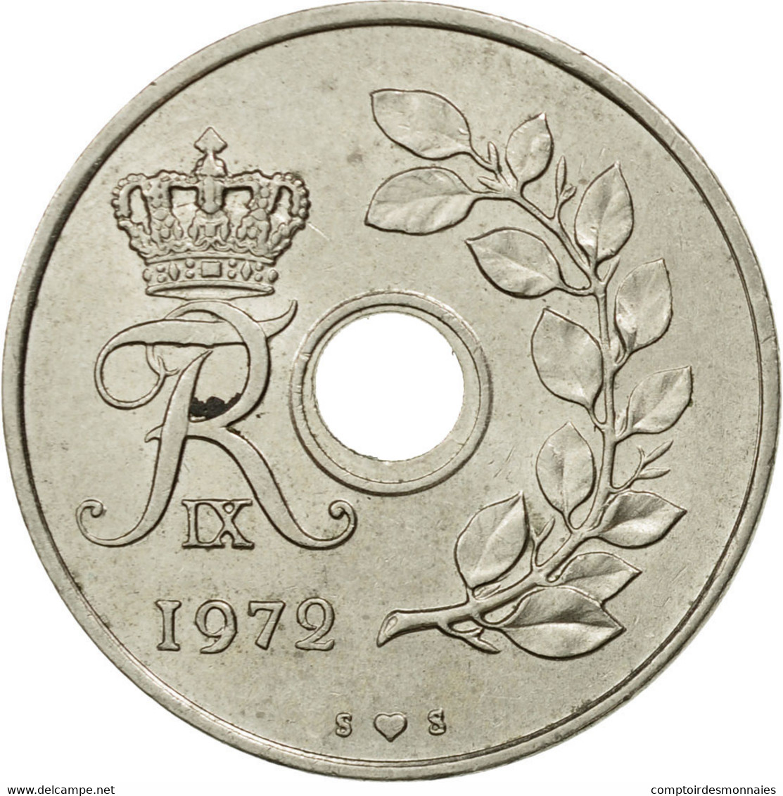 Monnaie, Danemark, Frederik IX, 25 Öre, 1972, Copenhagen, SUP, Copper-nickel - Denmark