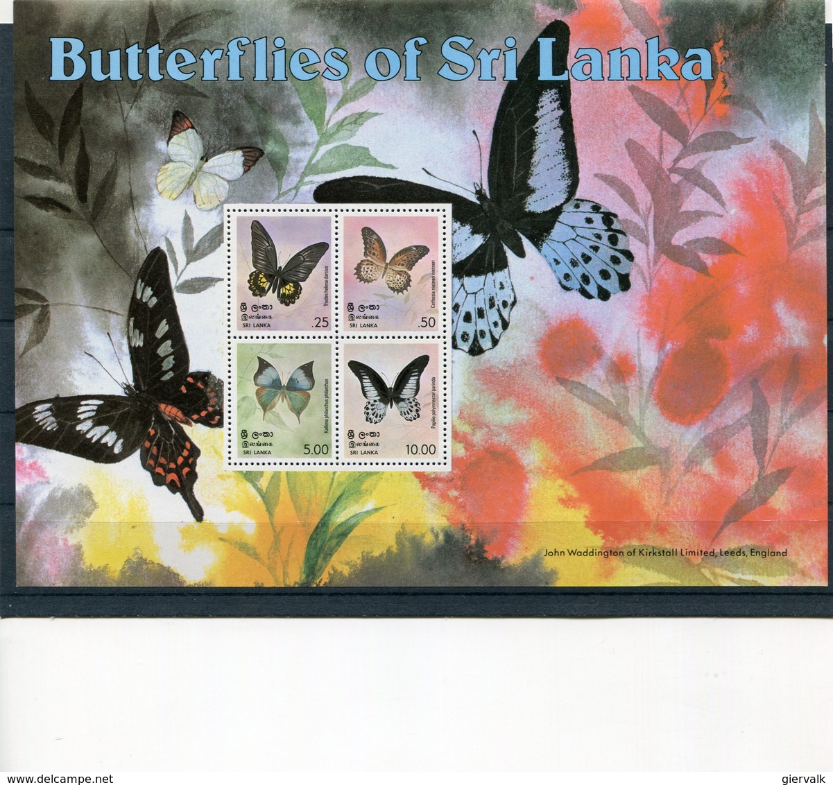 SRI LANKA 1978 BLOK BUTTERFLIES MNH. - Sri Lanka (Ceylon) (1948-...)