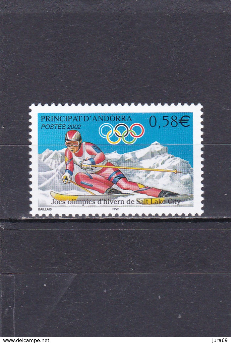 Andorre Français Neuf **  2002 N° 566  Sport.  Jeux Olympiques D'hiver De Salt Lake City - Neufs