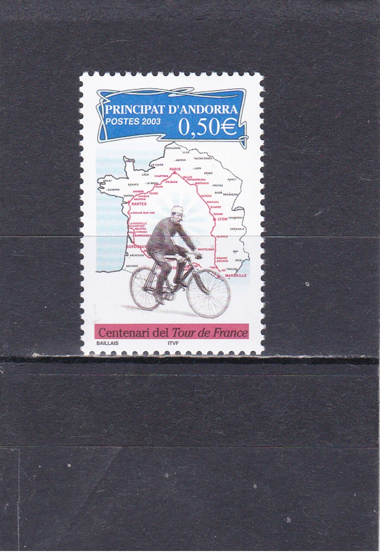 Andorre Français Neuf **  2003 N° 582  Sport.  Centenaire Du Tour De France - Neufs