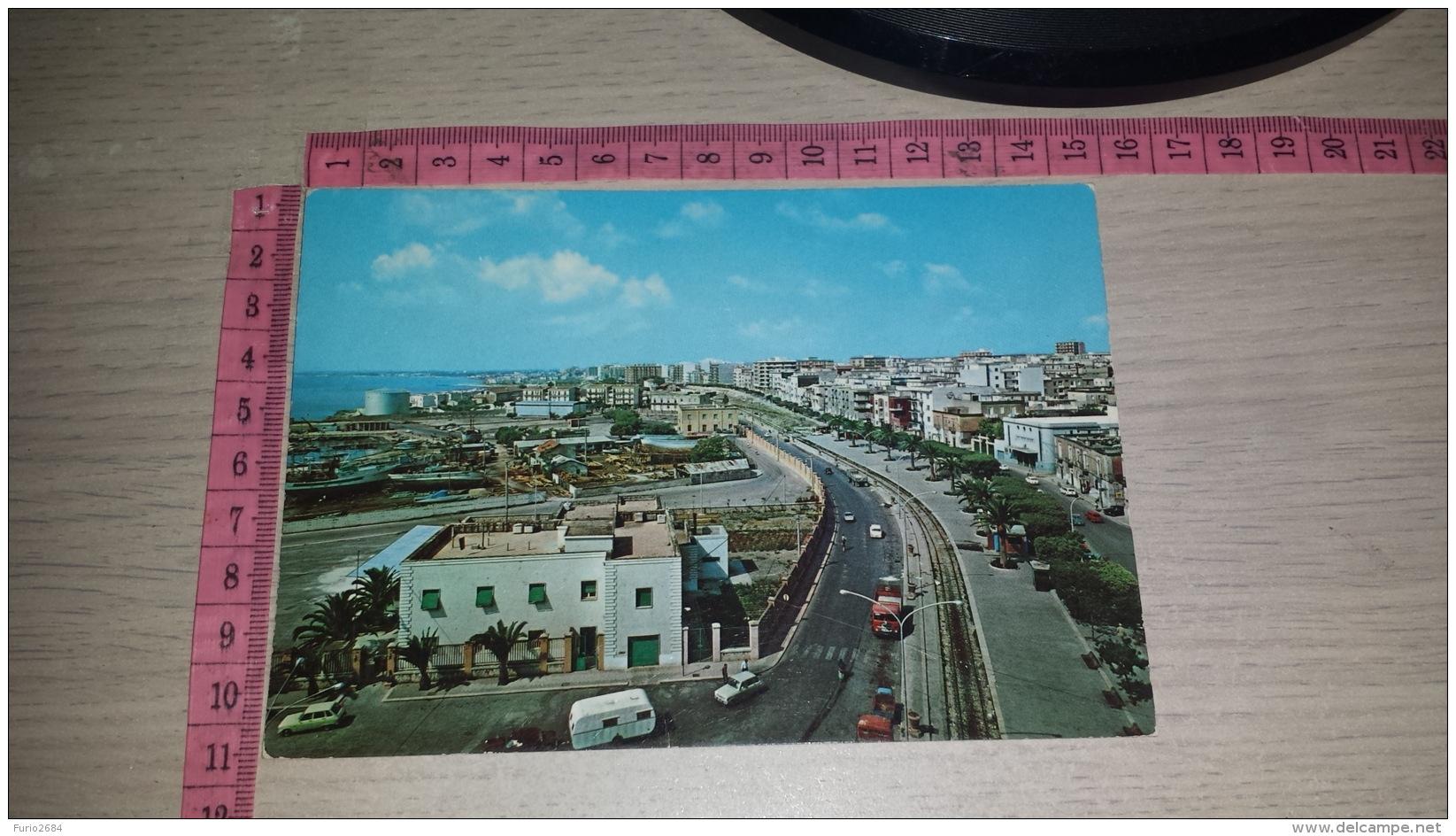 C-61271 MANFREDONIA VIALE SIPONTINO PANORAMA AUTOMEZZI D'EPOCA - Manfredonia