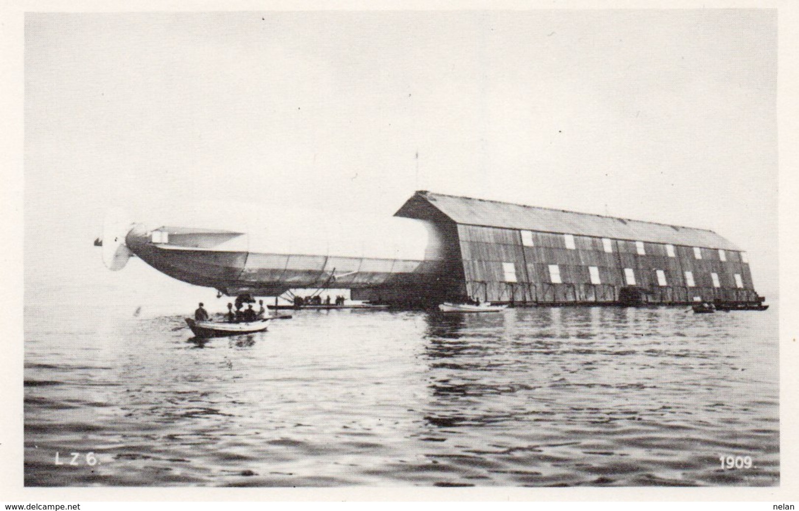 Germany  Zeppelin 1909- LZ 6  In Water Hangar- Original Photo-Non Viaggiata - Dirigibili