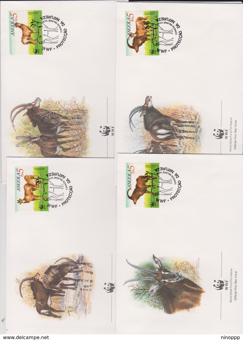 World Wide Fund For Nature 1990 Angola Antelope Set 4 Official First Day Covers - FDC