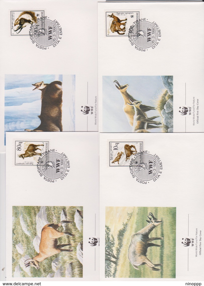 World Wide Fund For Nature 1990 Albania Gariel ,Set 4 Official First Day Covers - FDC