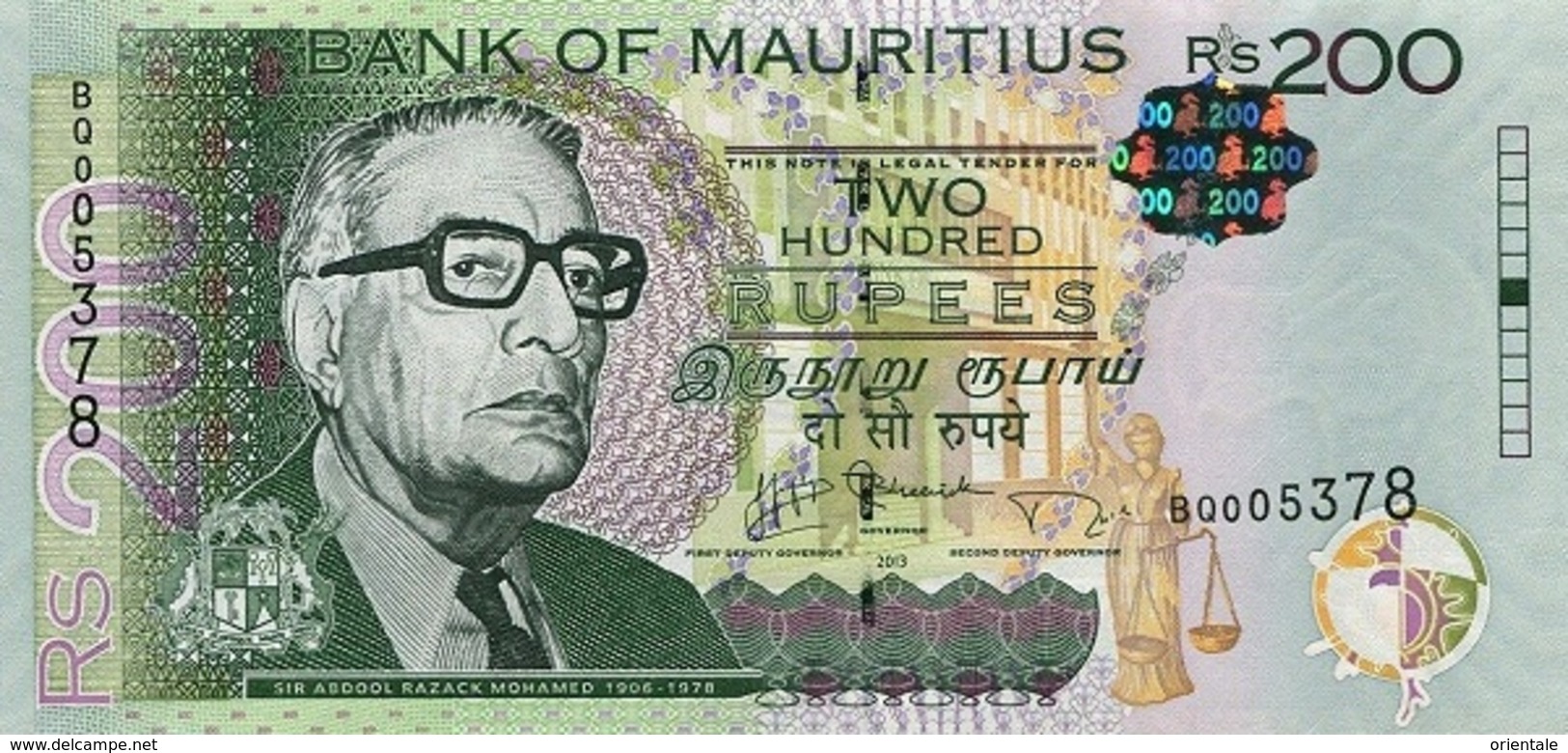 MAURITIUS P. 61b 200 R 2013 UNC - Maurice