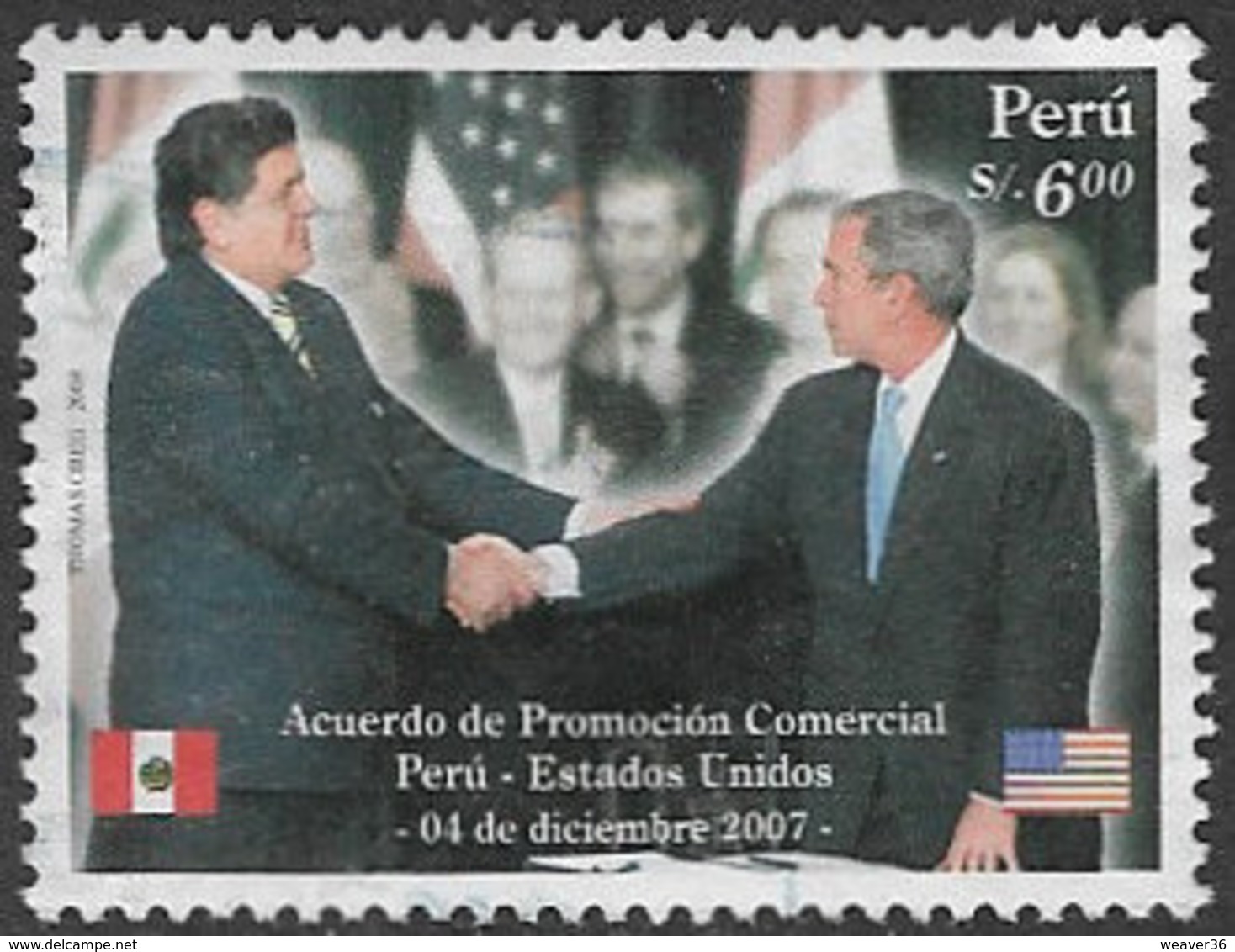 Peru 2008 Treaty With USA 6s Good/fine Used [38/31424/ND] - Peru