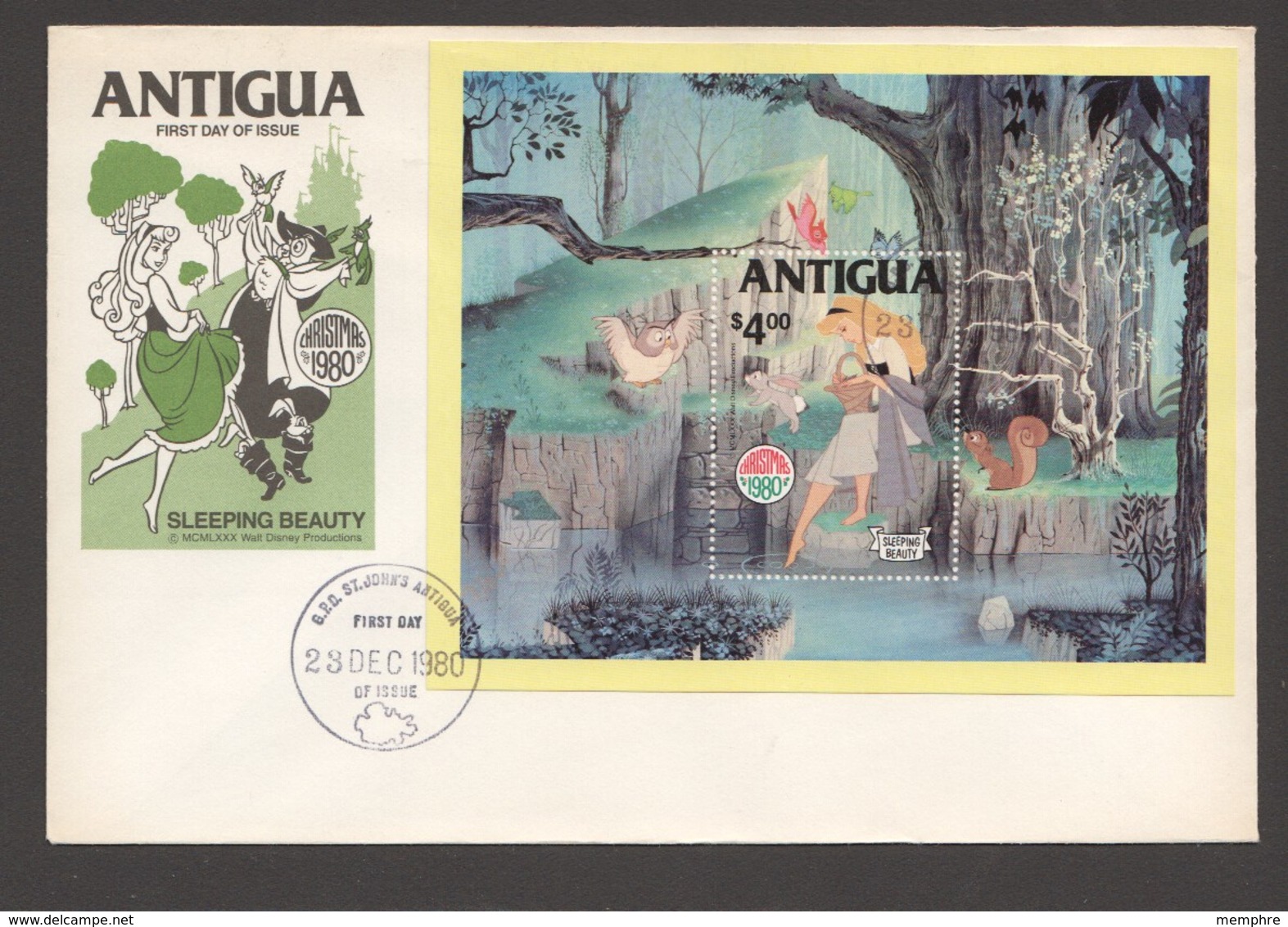 1980  Disney  Sleeping Beauty  Set Of 9 Plus Souvenir Sheet On 3 Unaddressed FDCs - 1960-1981 Autonomia Interna