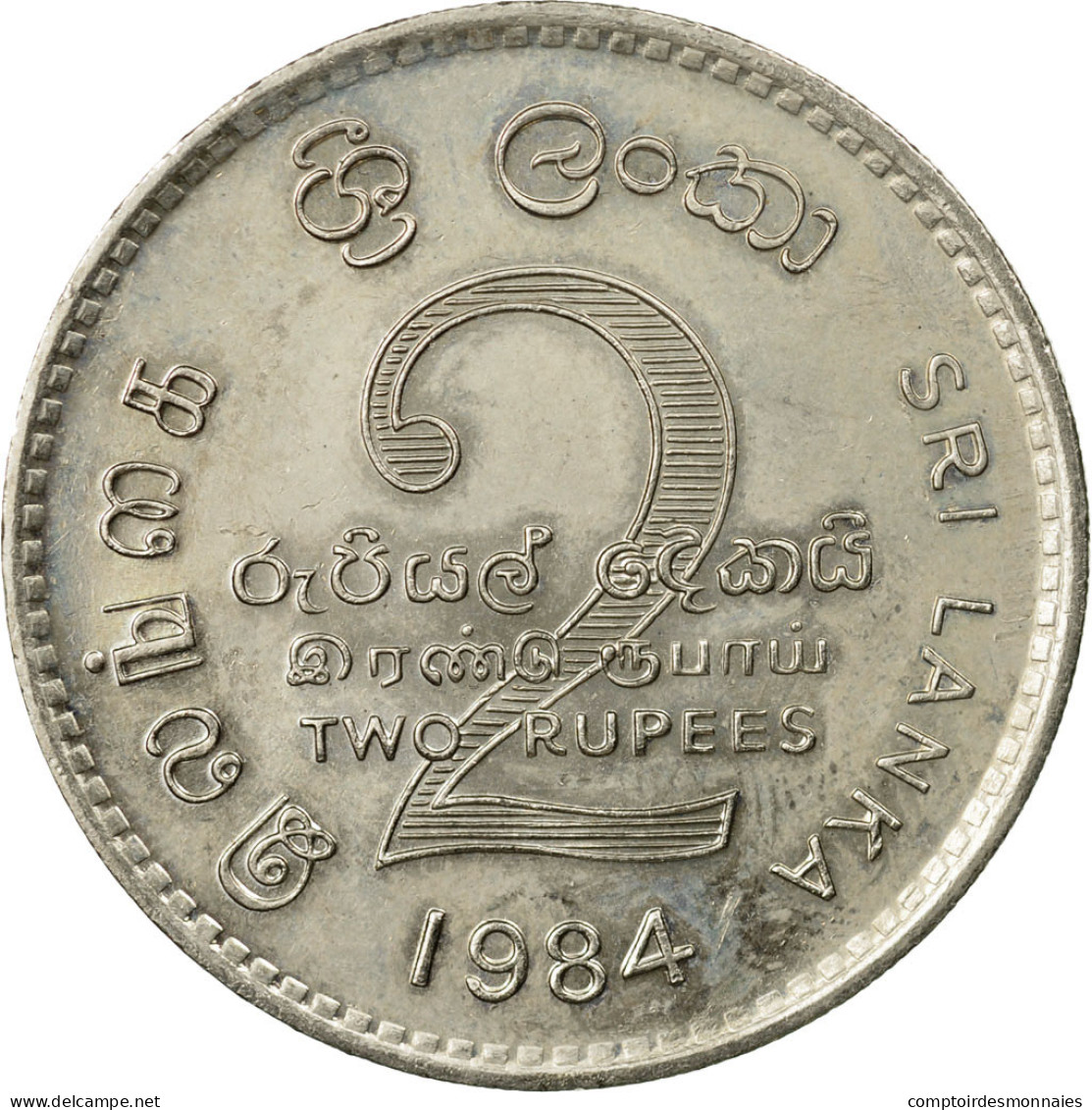 Monnaie, Sri Lanka, 2 Rupees, 1984, TTB, Copper-nickel, KM:147 - Sri Lanka