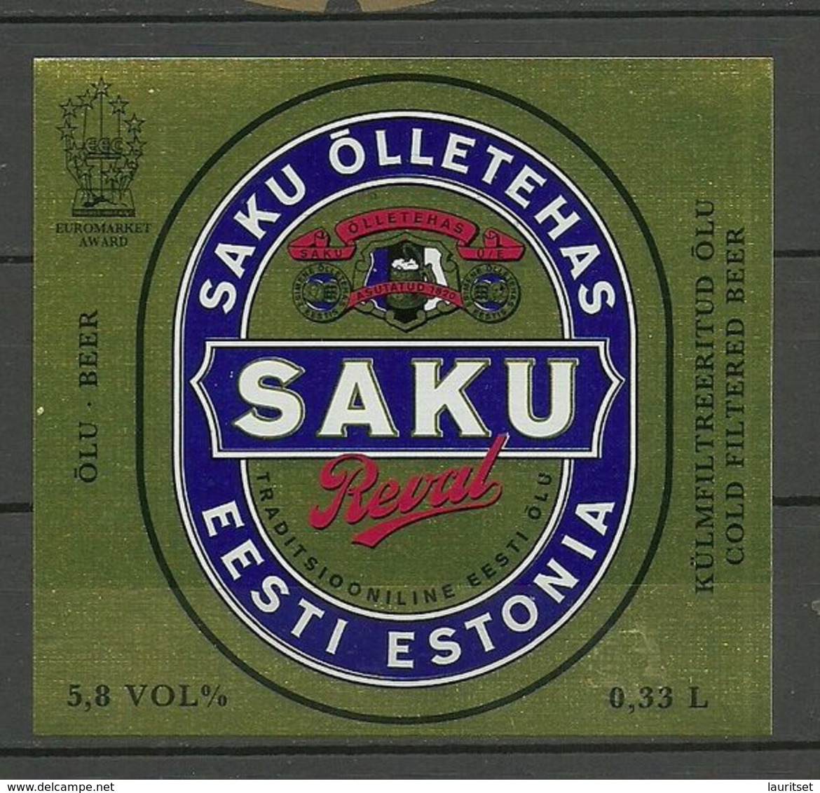 ESTONIA Estland Beer Label Saku REVAL - Beer