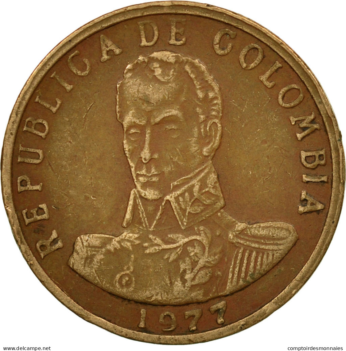 Monnaie, Colombie, 2 Pesos, 1977, TB+, Bronze, KM:263 - Colombie