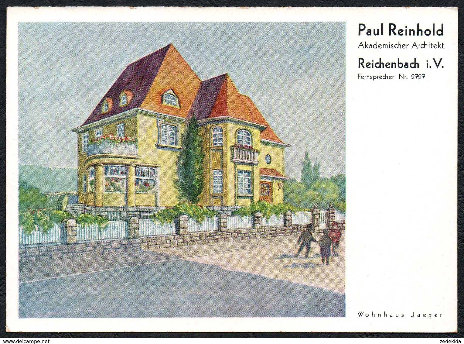 B7924 - Reichenbach - Wohnhaus Jaeger - Paul Reinhold - Reichenbach I. Vogtl.