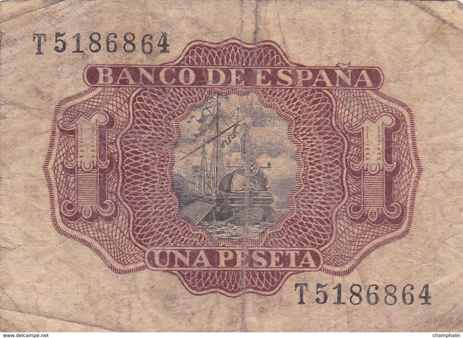 Espagne - Billet De 1 Peseta - 22 Juillet 1953 - Marques De Santa Cruz - 1-2 Pesetas