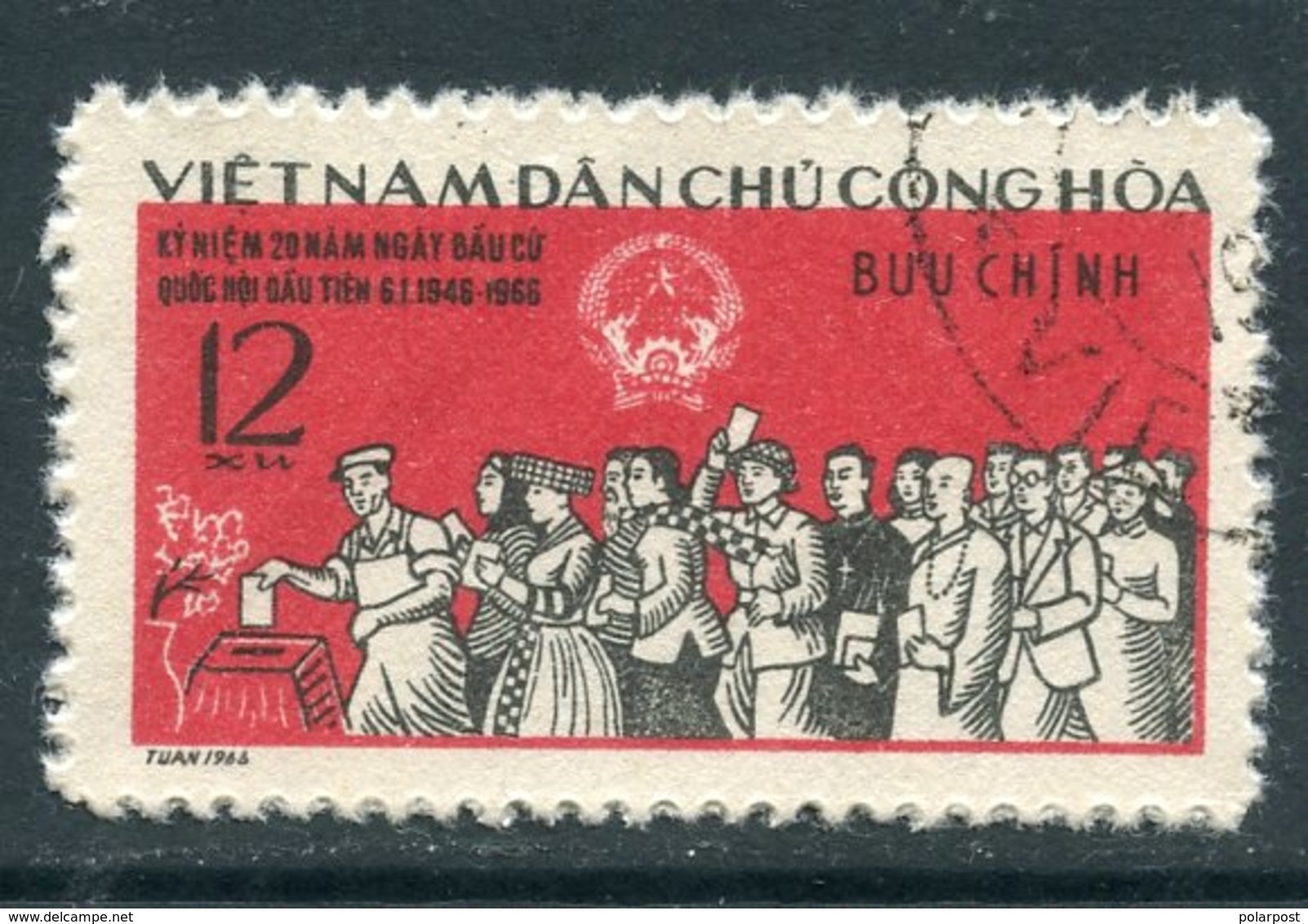 Y85 VIETNAM NORTH 1966 424 20th Anniversary Of The First Vietnamese General Election - Viêt-Nam