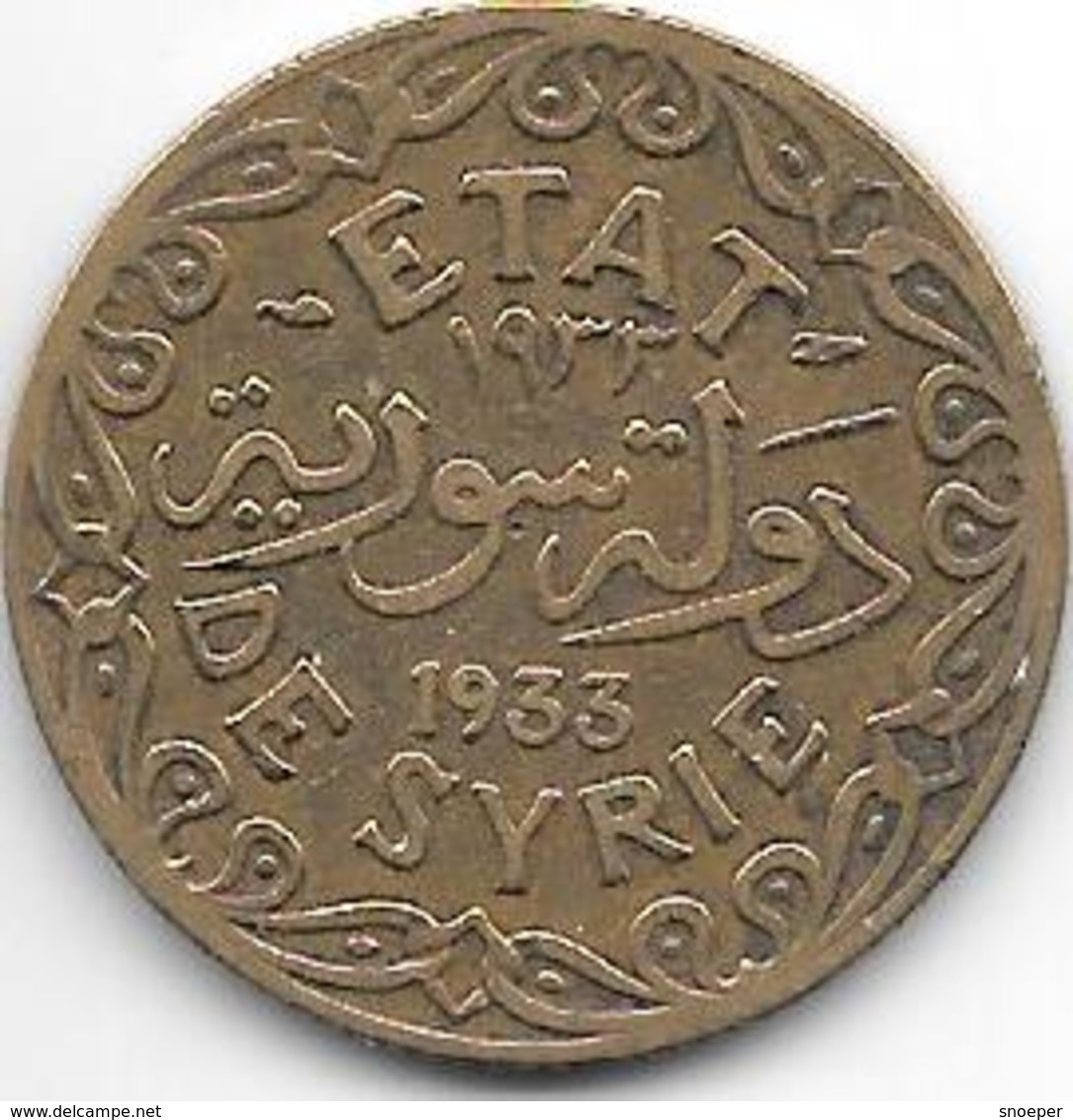 *syria 5 Piastres 1933  Km 70  Vf+ - Syrie