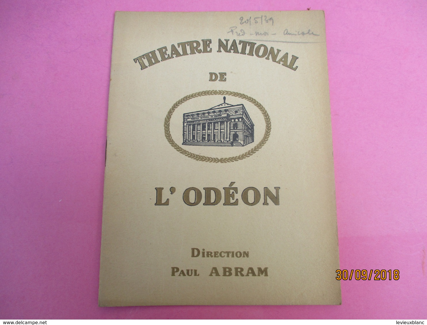 Théatre National De L'Odéon/Paul Abram/La Dame De Chez Maxim/Georges Feydeau/Prima 4 Sport Renault/1939       PROG196 - Programma's