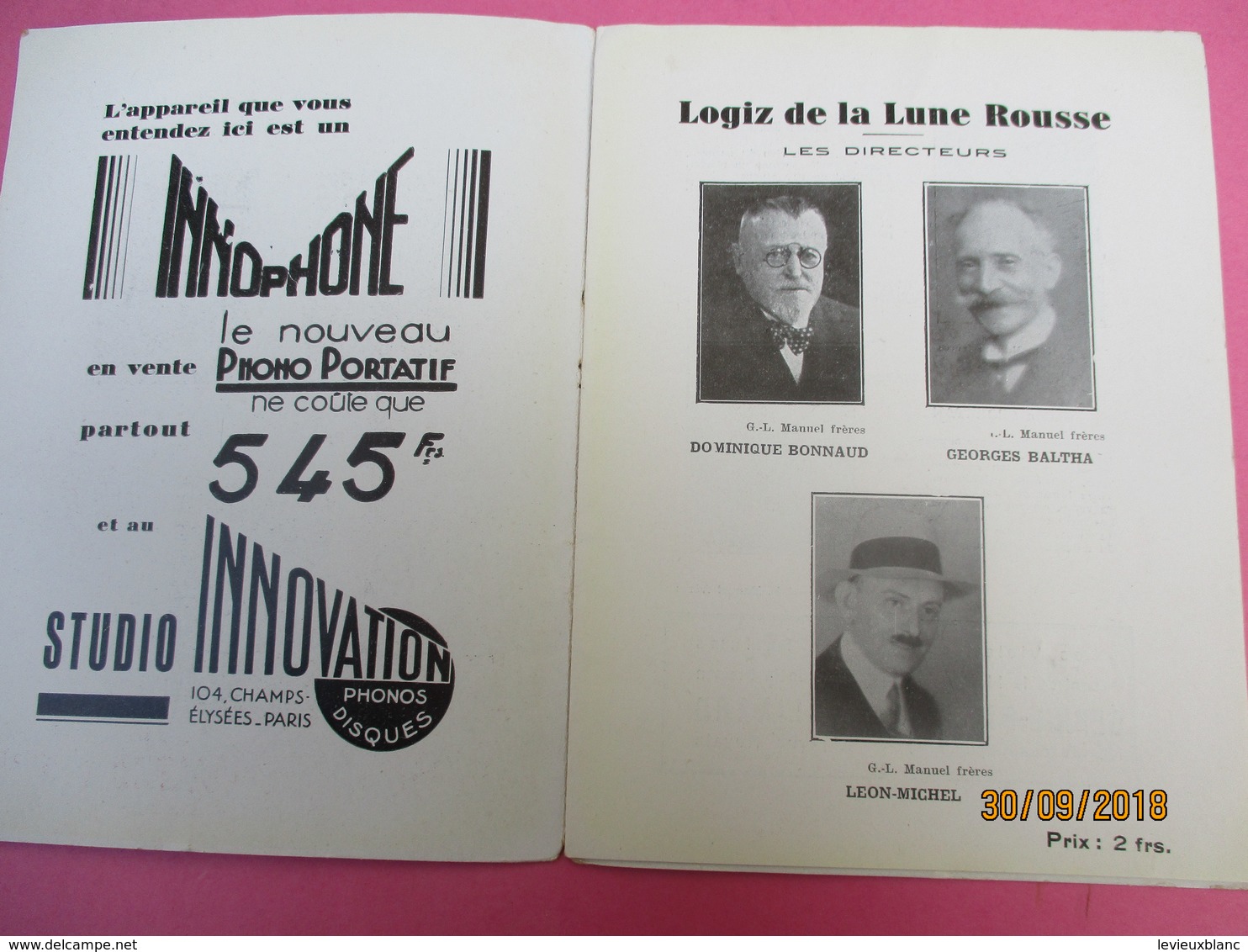 Théatre/ Logiz De La Lune Rousse/Bonnaud-Baltha-Michel/à La LOYAL/ Léon Michel/Sarvil- Moyne -Dac/Vers 1932      PROG197 - Programma's