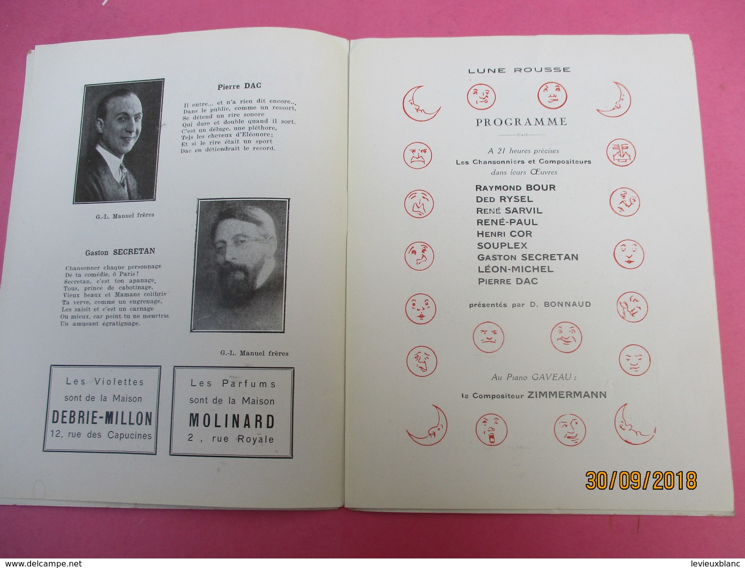 Théatre/ Logiz De La Lune Rousse/Bonnaud-Baltha-Michel/à La LOYAL/ Léon Michel/Sarvil- Moyne -Dac/Vers 1932      PROG197 - Programmes