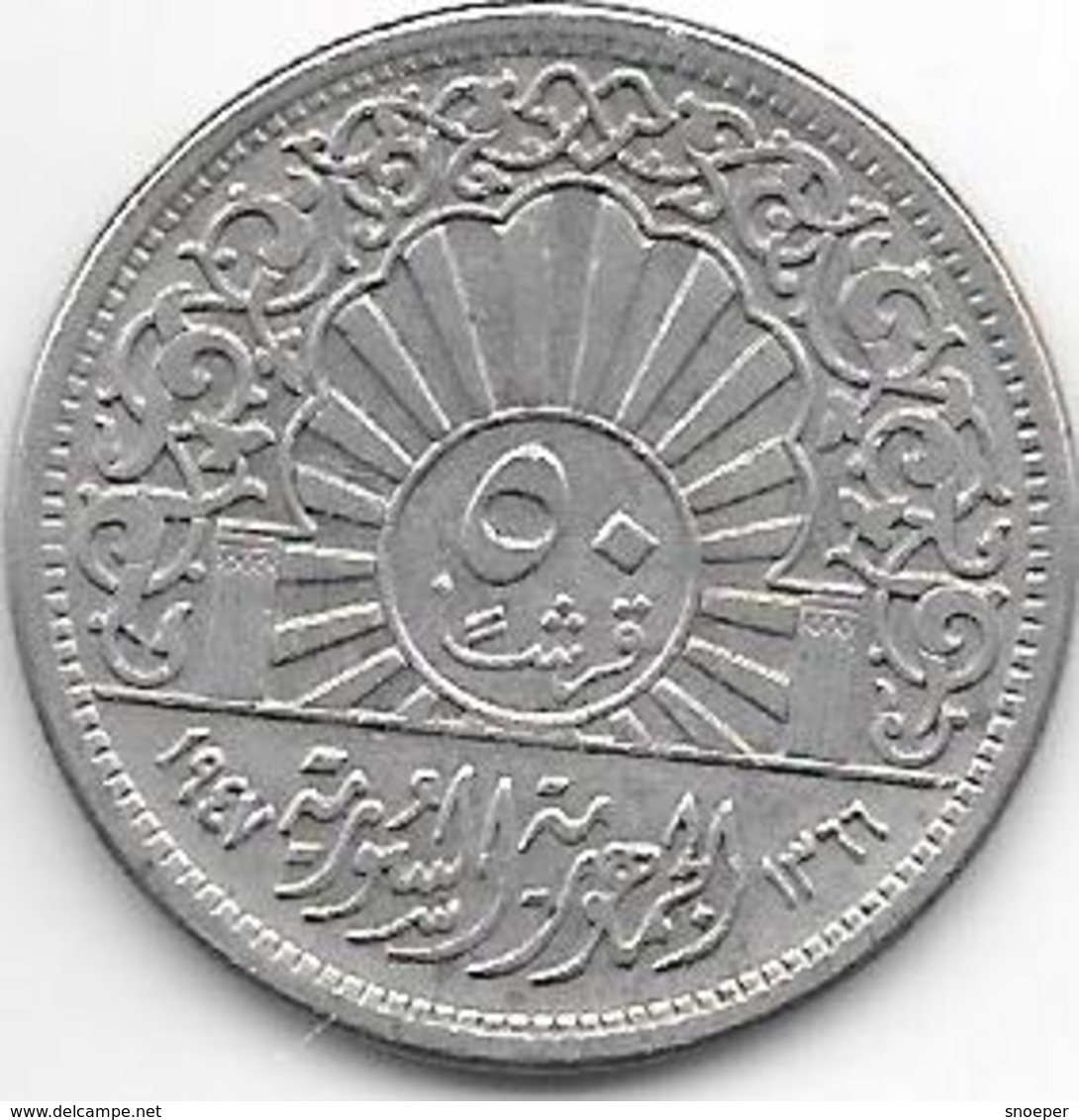 *syria 50 Piastres 1947  Km 80 - Syrie