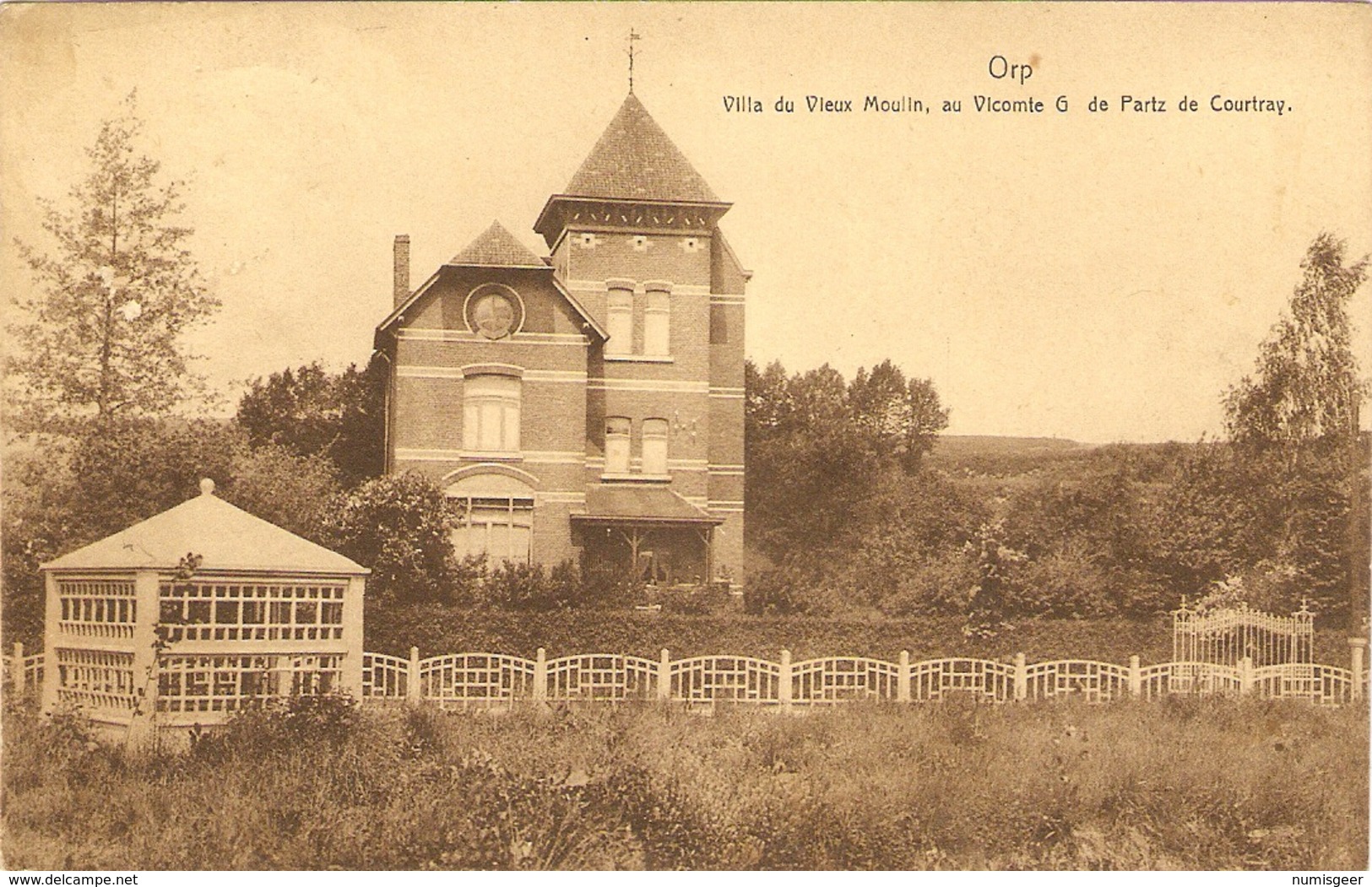 ORP  ---  Villa Du Vieux Moulin, Au Vicomte G  De Partz De Courtray ( 2 Scans ) - Orp-Jauche