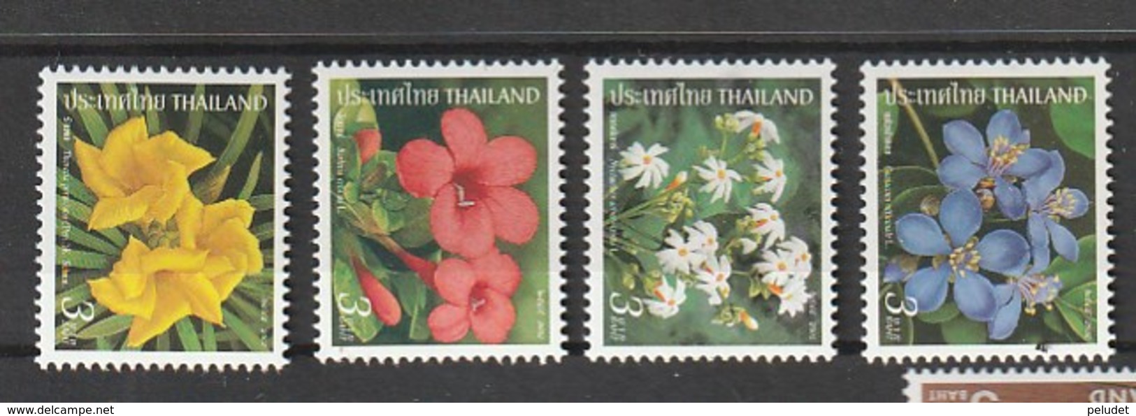 Thailand  	Scott 2050-3 	MNH  	New Year 2003, Flowers  4V - Thailand