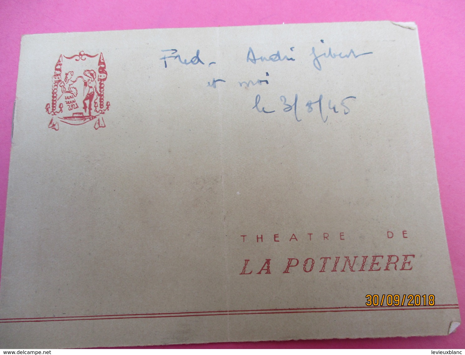 Théatre De La POTINIERE/Le Printemps De La Saint Martin/Noël Coward/Lemonnier-Crémieux/ 1945                  PROG202 - Programmes