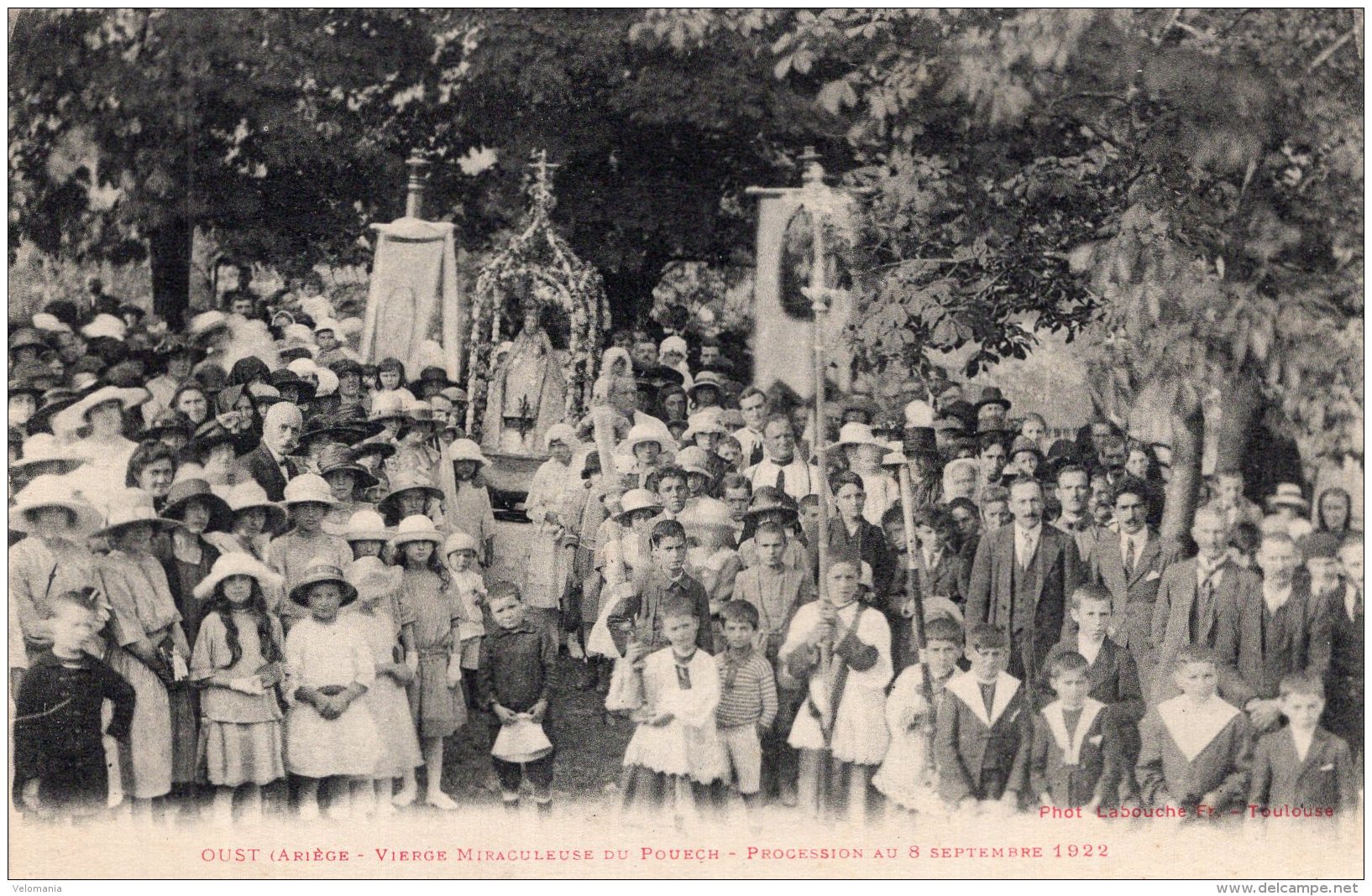 S678 - Cpa 09 Oust - Vierge Miraculeuse Du Pouech, Procession Au 08 Septembre 1922 - Oust