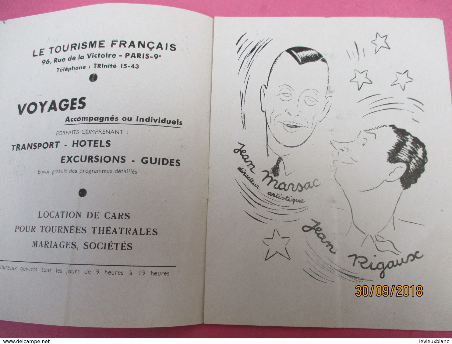 Théatre De La Lune Rousse / Rue Pigalle / Marsac & Raynaud/Chansonniers/Piéral-Carlés-Rigaux/1948                PROG204 - Programmes