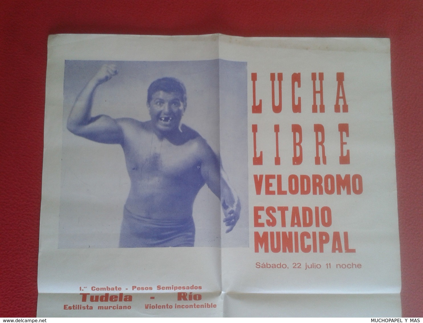 SPAIN ESPAÑA ESPAGNE CARTEL POSTER AÑO YEAR 1967 LUCHA LIBRE WRESTLING CATCH LUTTE RINGKAMPF COMBATE 65 Cm X 44,7 Cm VER - Afiches