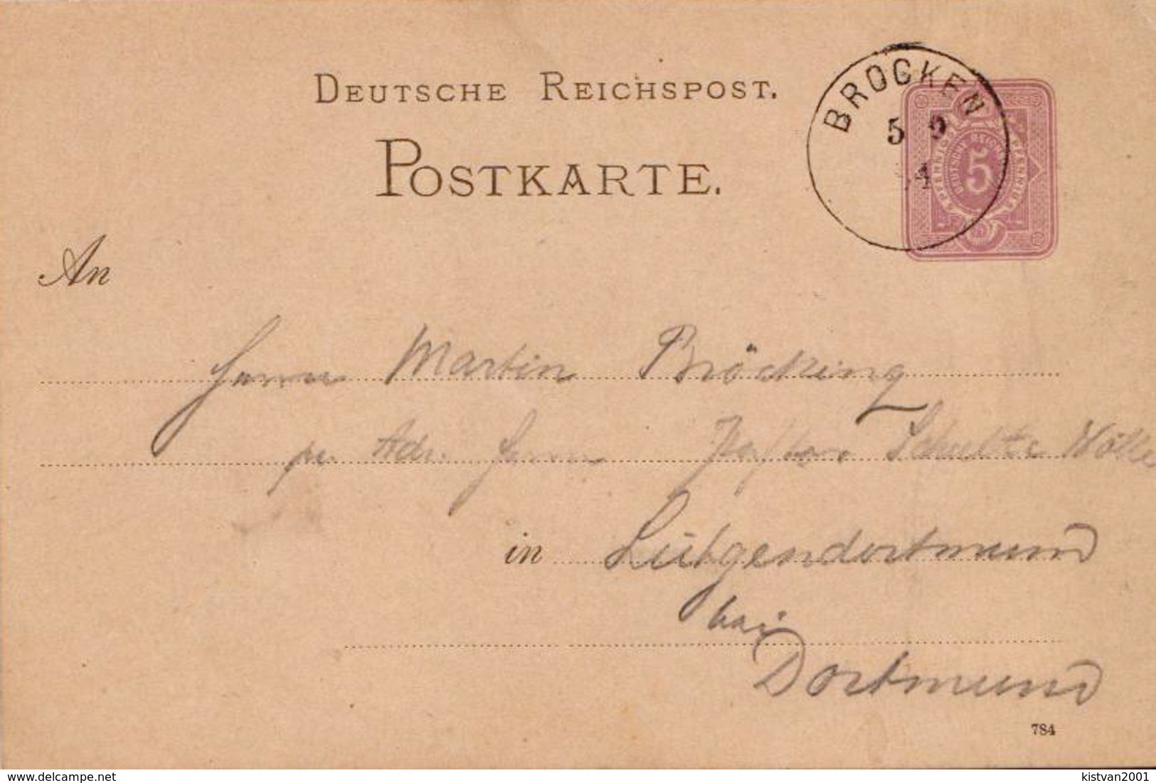 Germany ( Deutsches Reich) Postal Stationery Card With Picture From 1884, Brocken - Autres & Non Classés