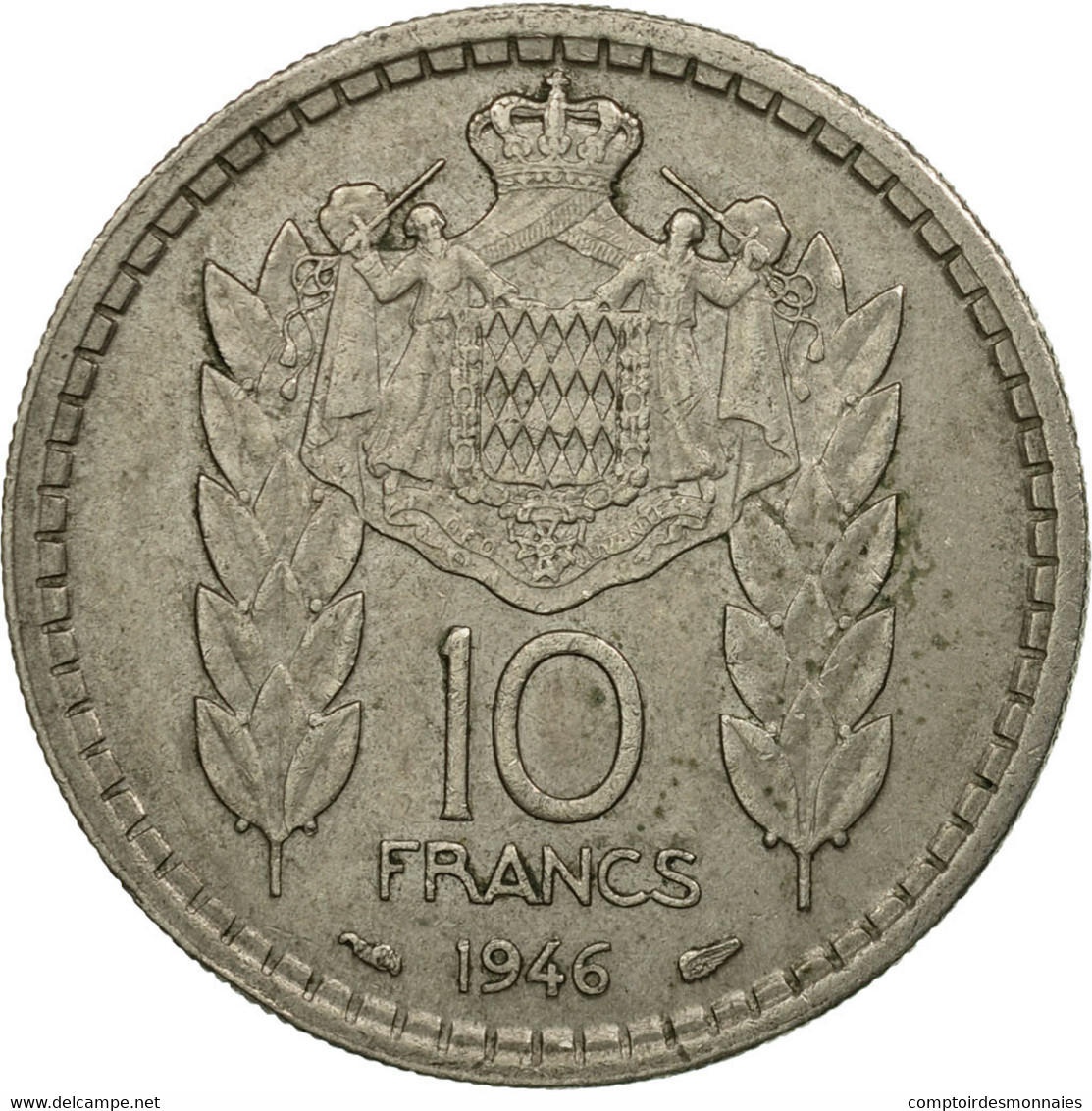 Monnaie, Monaco, Louis II, 10 Francs, 1946, TTB, Copper-nickel, Gadoury:MC136 - 1922-1949 Louis II