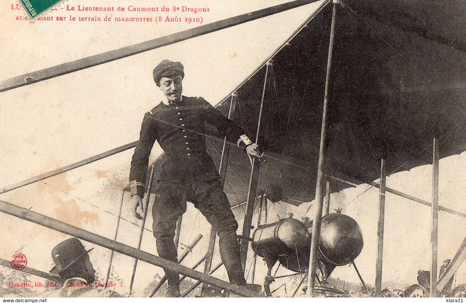 54 - LUNEVILLE - Le Lieutenant De CAUMONT Du 8è Dragons Attérissant Sur Le Terrain De Manoeuvres (8 Août 1910) - Luneville