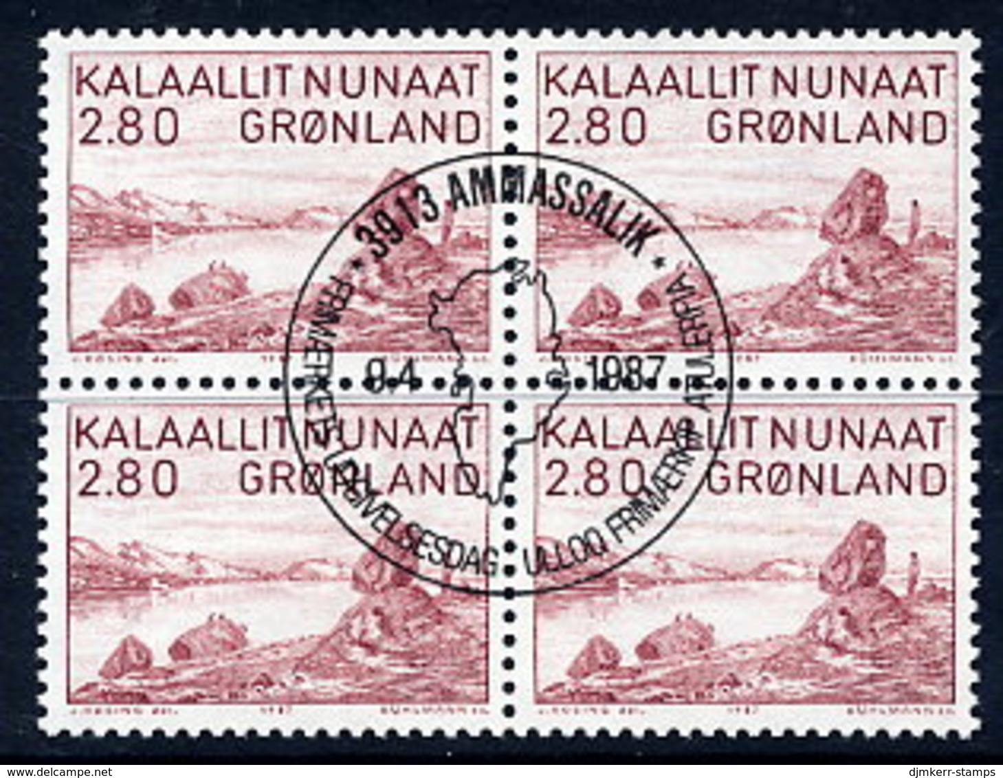 GREENLAND 1987 Art: Peter Rosing In Used  Block Of 4.  Michel 172 - Gebraucht