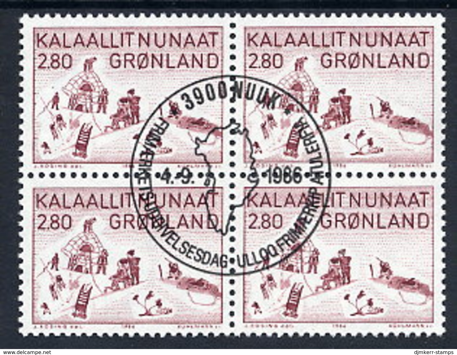 GREENLAND 1986 Art VII In Used  Block Of 4.  Michel 167 - Gebruikt