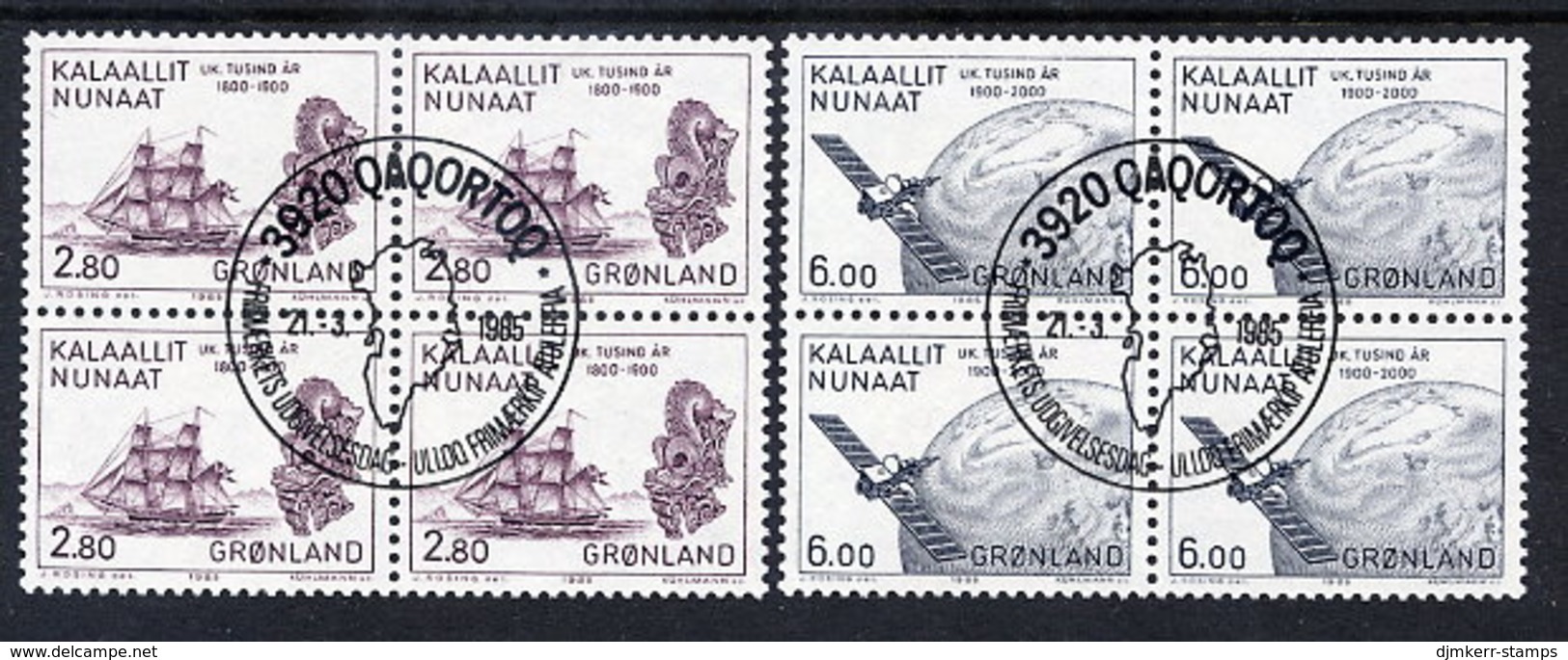 GREENLAND 1985 Millenary Of Settlement VI In Used  Blocks Of 4.  Michel 157-58 - Gebruikt