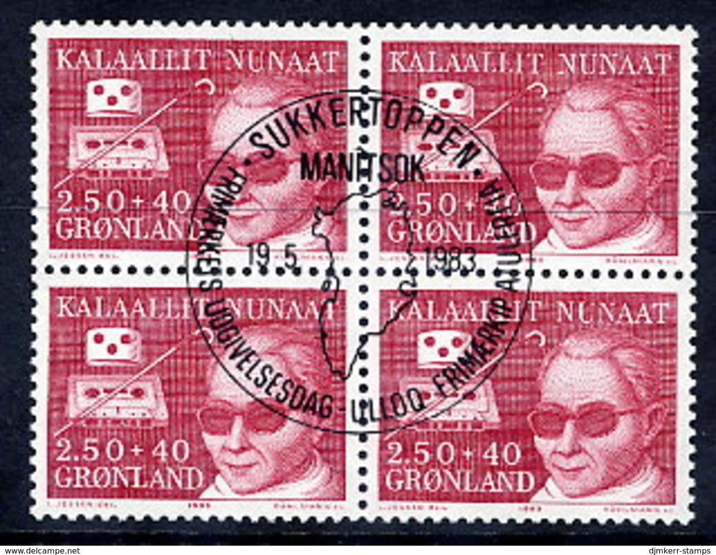 GREENLAND 1983 Aid For The Blind In Used  Block Of 4.  Michel 142 - Usati