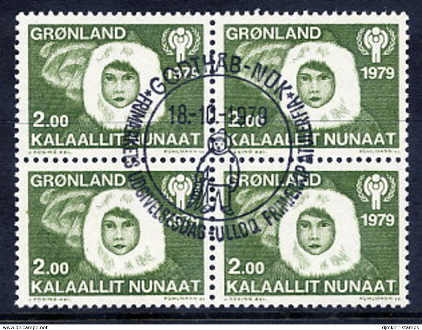GREENLAND 1979 Year Of The Child  In Used  Block Of 4.  Michel 118 - Gebraucht