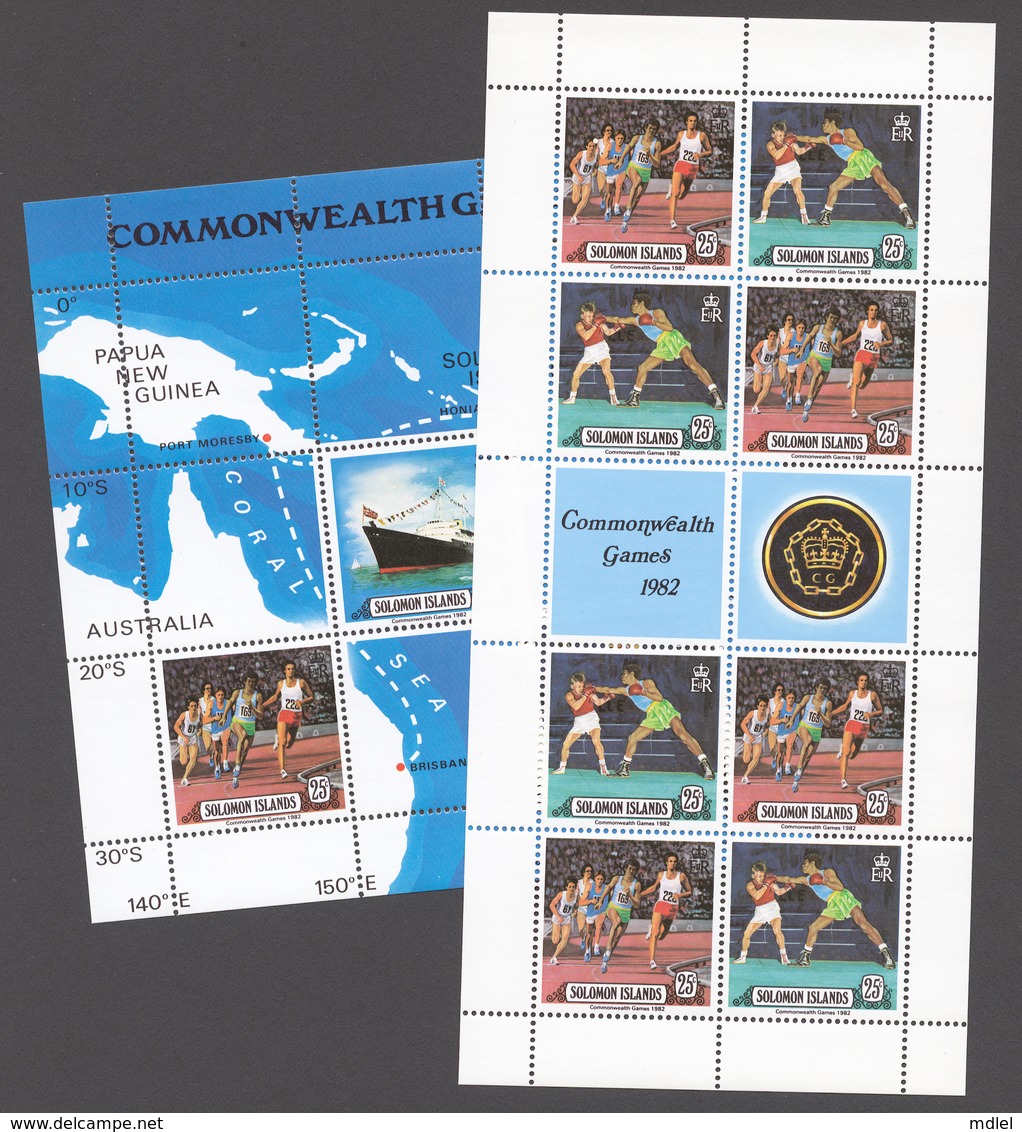 Solomon Islands 1982 Mi# 471-72+ Bl.10** 12th COMMONWEALTH GAMES - Salomon (Iles 1978-...)
