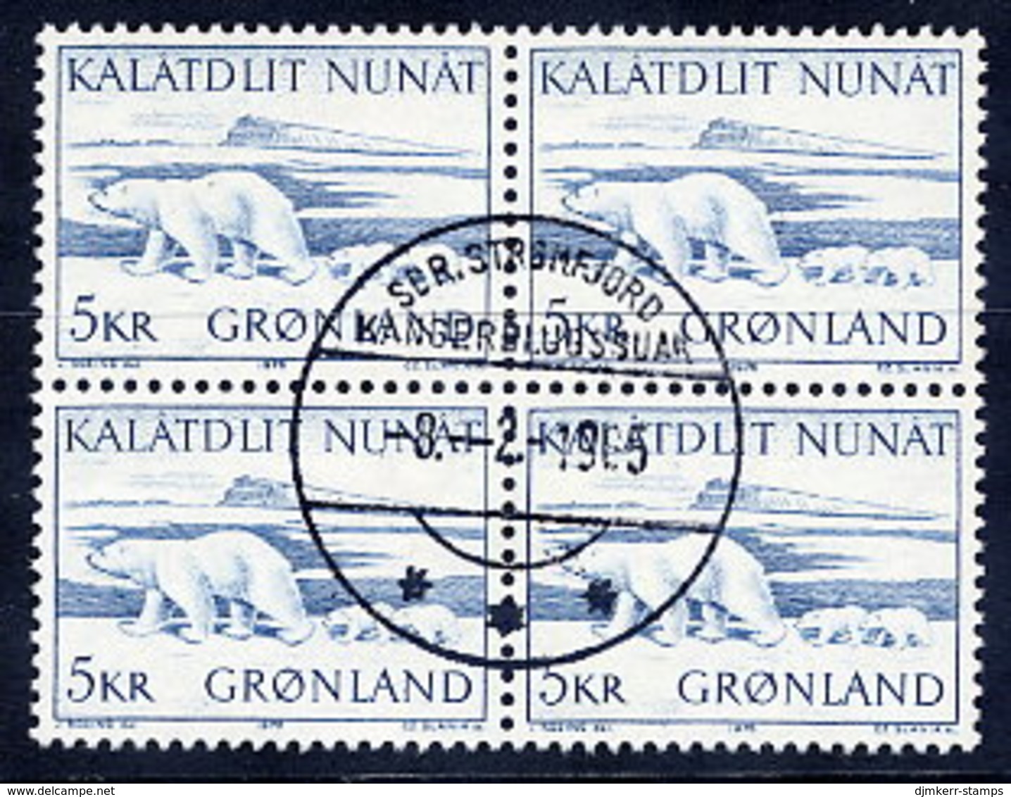 GREENLAND 1976 Polar Bear In Used Block Of 4,  Michel 96 - Usados