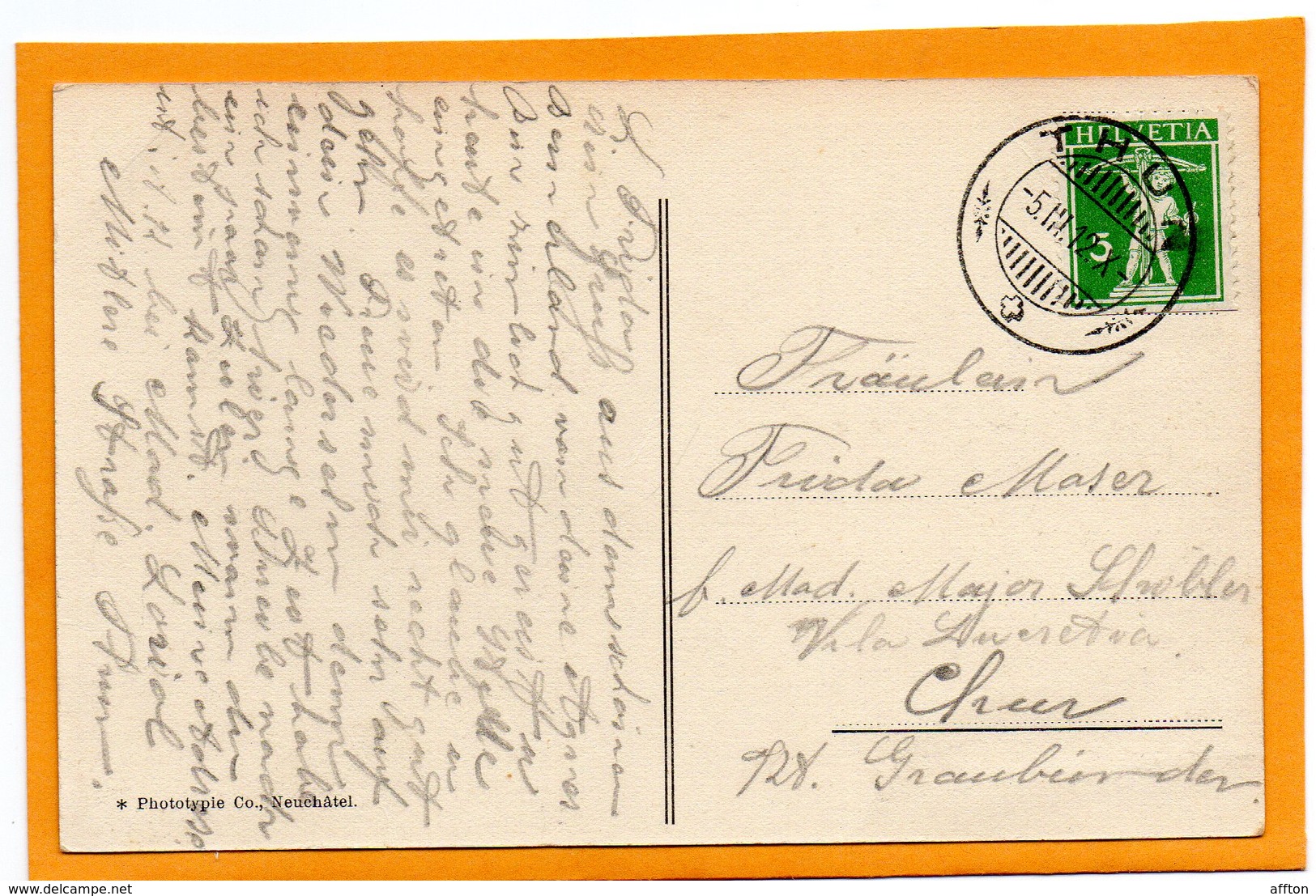 Thun Switzerland 1914 Postcard - Other & Unclassified