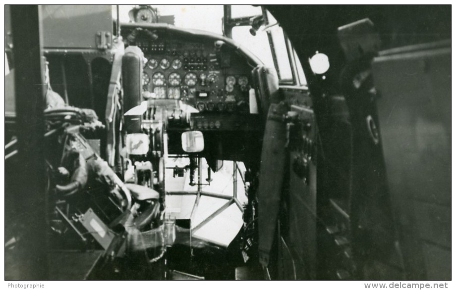 Royaume Uni Avion Avro 694 Lincoln Cockpit Aviation Ancienne Photo 1949 - Aviation